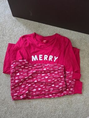 Macy's Red 'Merry' Holiday Pajama Set